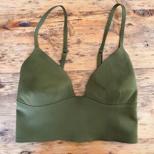 Free People Dark Green Sage Longline Neo Bralette